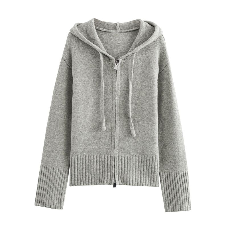 Kaslead New Arrival Women's Clothing Fashion Style Stylish Simple and Versatile Knitting Hooded Outwear 2142260