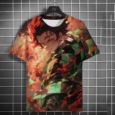 New 3D Men's Anime Printed Fashion Casual Short Sleeve T-shirt Casual Anime Summer Short Sleeve New Casual T-shirt