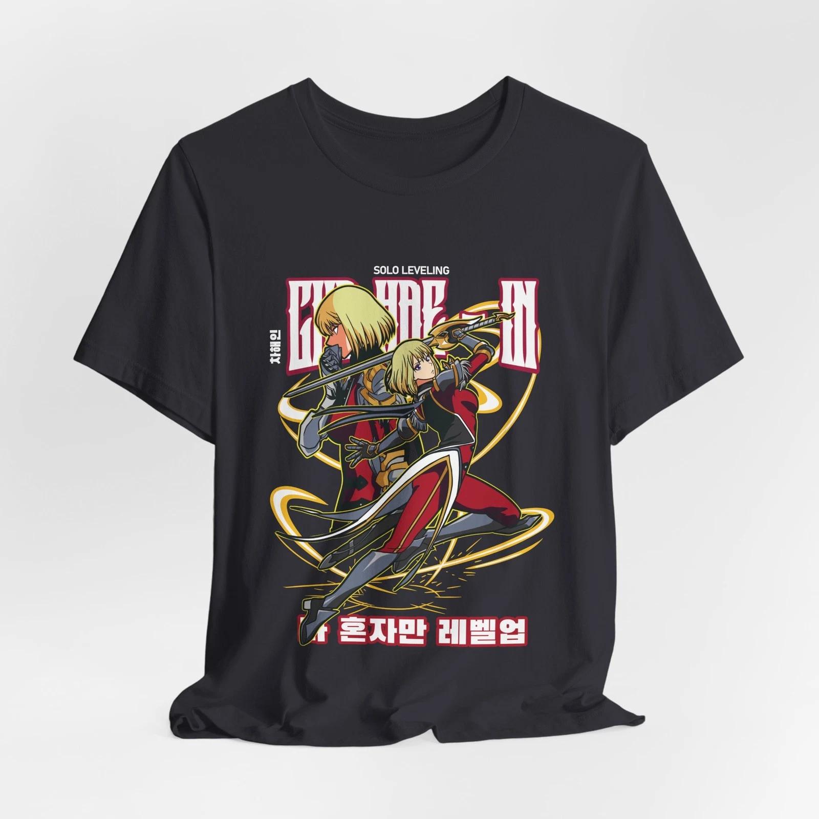 Cha Hae In | Solo Leveling | Anime Swordfighter tee | Korean text graphic M