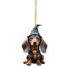 Adorable Pumpkin Sausage Dog Car Hanging Decor For Charming Vehicle Interior