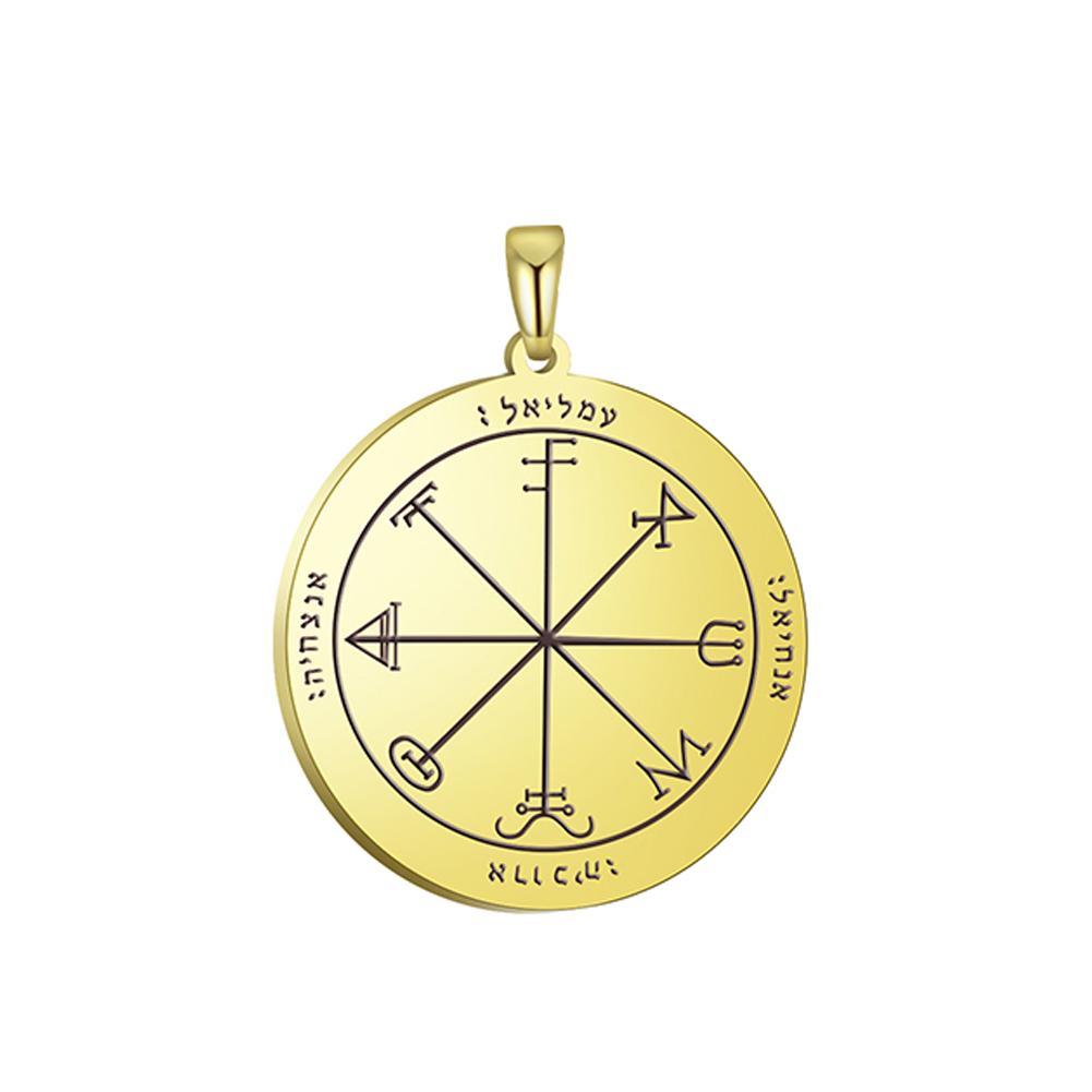 Dawapara Pentacle of Saturn Solomon Accessories Attracting Money Business Talisman Pendant for Necklace Stainless Steel Jewelry