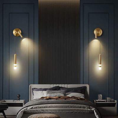 Wandlamp wordt geleverd met spotlight Woonkamer Achtergrond Wandlamp Creatieve ophanglijn Modern minimalistisch licht Luxe verlichting Slaapkamer bedlampje
