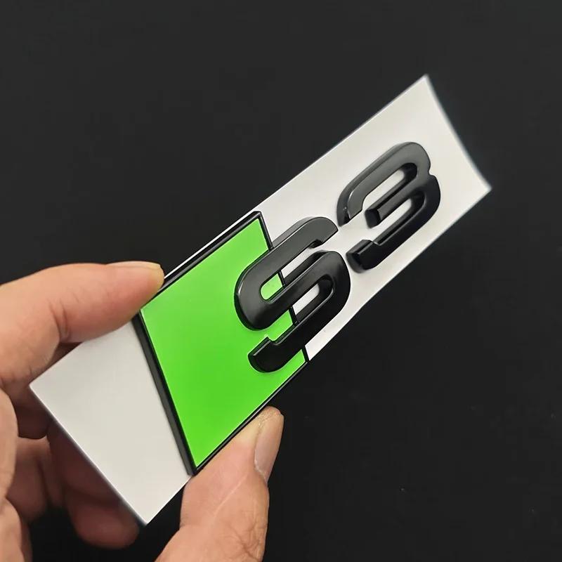 Adesivo Emblema S3 Cromado ABS Verde Amarelo Roxo Azul Preto 3D para Porta-malas Traseiro de Carro Acessórios S3