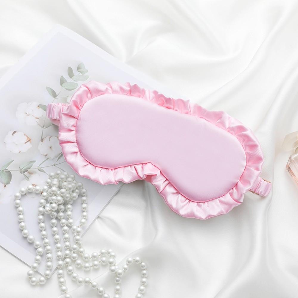 Breathable Silk Ruffle Sleep Eye Mask Soft Texture Blackout Eye Patches For Woman