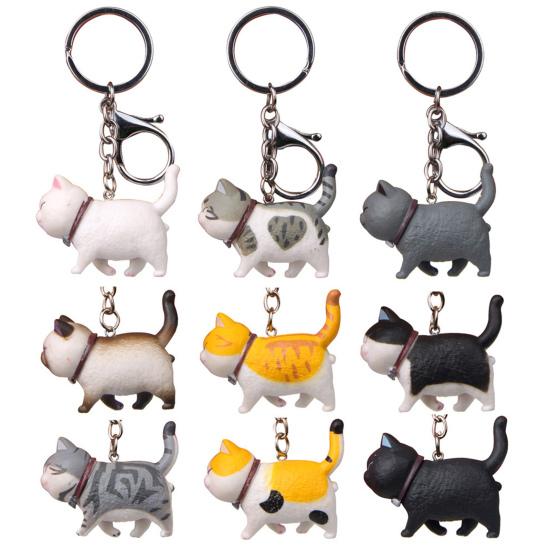 Ciondolo per borsa portachiavi portachiavi giocattolo appeso modello gatto paffuto di cartone animato
