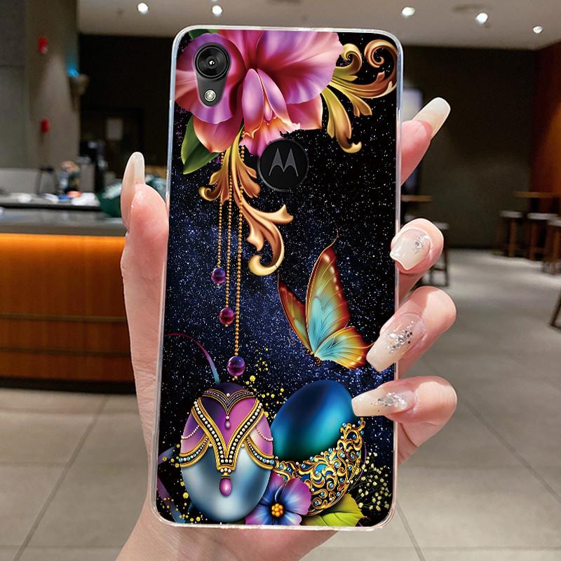 Casing For Motorola Moto E6 Case Aesthetic Cute Cat Astronaut Transparent Soft Silicone TPU Back Cover For MotoE6 e 6 Phone Case