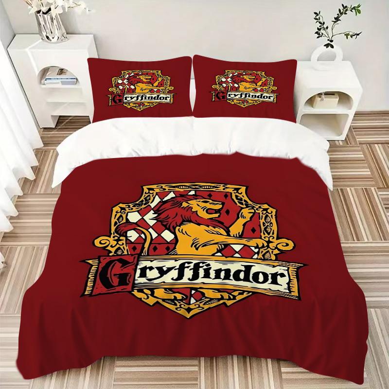 3pcs Gryffindor Crest Duvet Cover Set, 1 Duvet Cover + 2 Pillowcases (No Insert), High-Definition Print for All Seasons,Durable Yy251103069