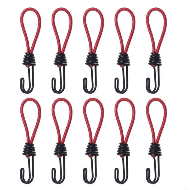 Bungee Cords with Hooks, Metal Shock Cord Hook Tent Elastic Rope Stretch Strap