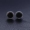 Sand Stone Hip Hop Fashion Jewelry Black Agate Stud Earring Korean Style Earrings Earrings for Men