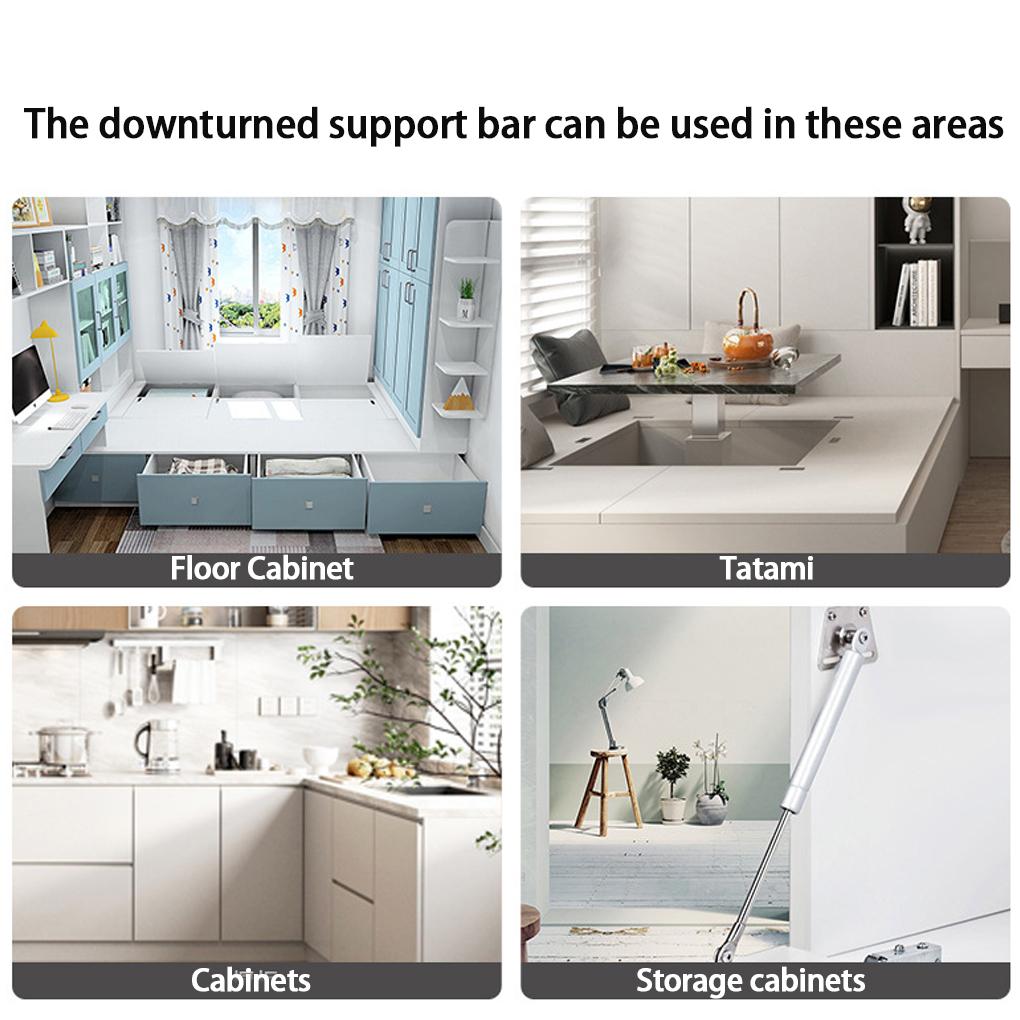 2x Hochschwenkbare Schranktürscharniere Feder Soft-Close Luftdruckunterstützung Schwerlast Soft-Close Scharniere