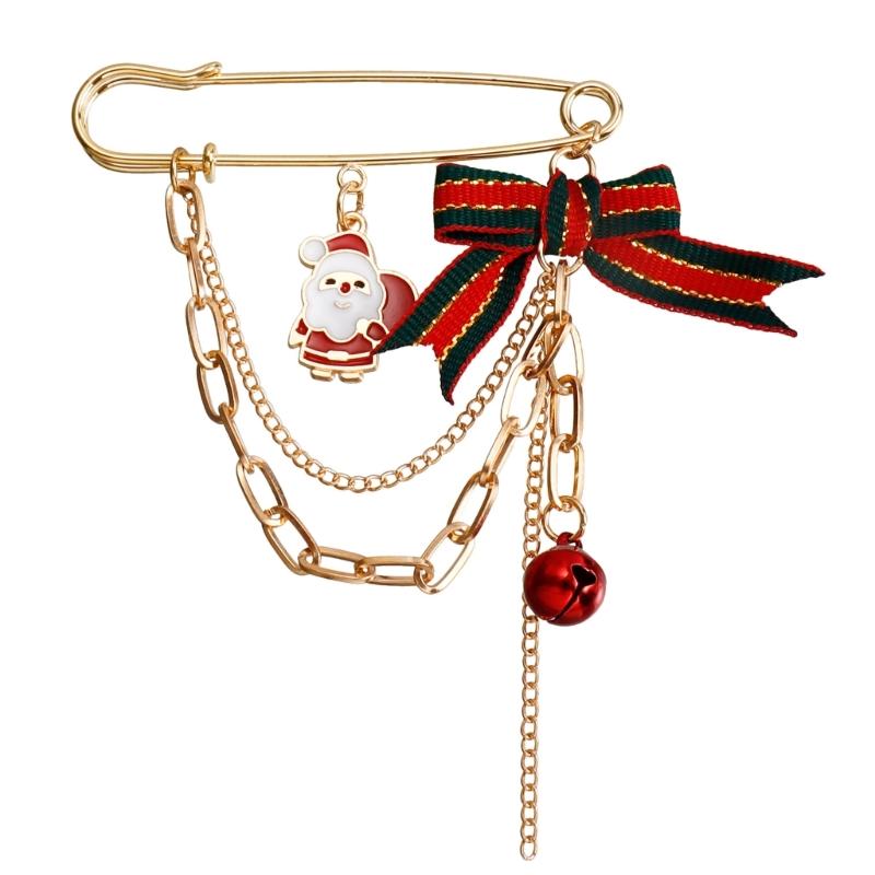 Enamel Pin Backpack Cool Lapel Hat Pin Jackets Funny Christmas Enamel Brooch Christmas Tree Elk Bell Fashion Jewelry