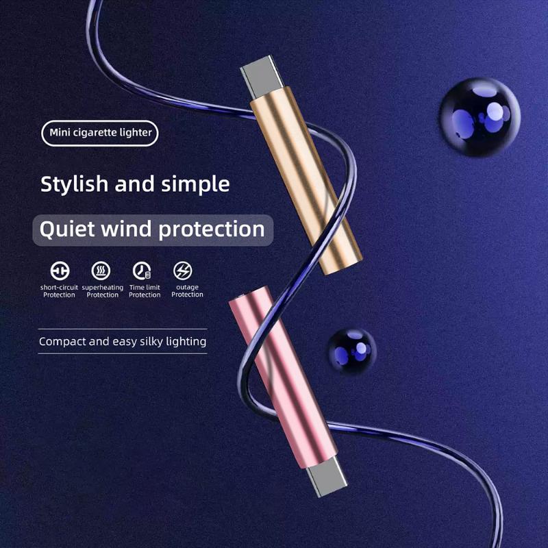 1Pcs Car Personalized Mini Igniter Type-C Portable Low Consumption Lighter Windproof And Energy Saving Outdoor Igniter