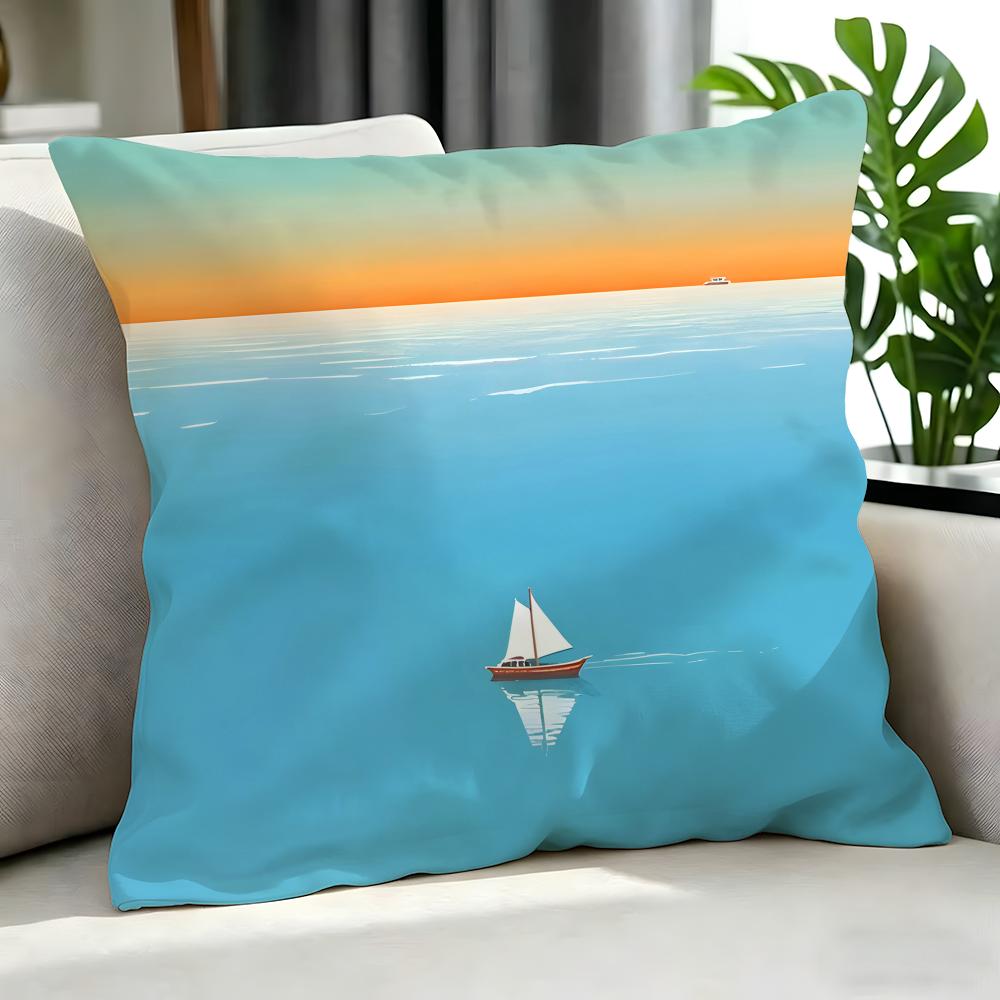 Art SSummer Beach Arting Cushion Cover Cushion Cover Set Pcs X X X Pillowcase Decorative Sofa Home Decor