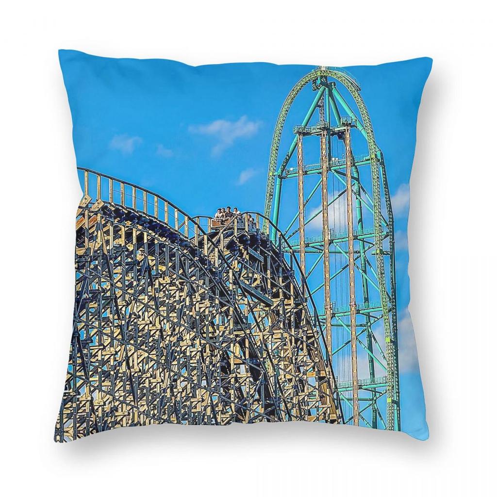 Six Flags Great Adventure El Toro & Kingda Ka Pillowcase Polyester Linen Velvet Creative Zip Throw Pillow Case Bed Cover 18"