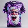 Men Christmas Short Sleeve T-shirt Santa Claus 3D Print Tee Xmas Graphic Tops Ugly Christmas Party Costume Holiday Gift for Male