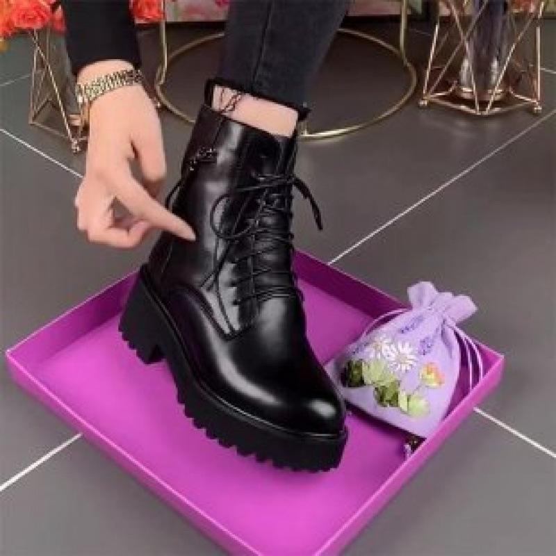 

Soft leather fluffy snow boots women s 2025 new thick-heeled cotton boots winter thick-soled piled thickened fluffy cotton shoes 40 чёрный