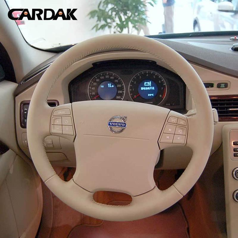 DIY Beige Leder Auto Lenkradabdeckung für Volvo S80 XC70 V70 2006-2010