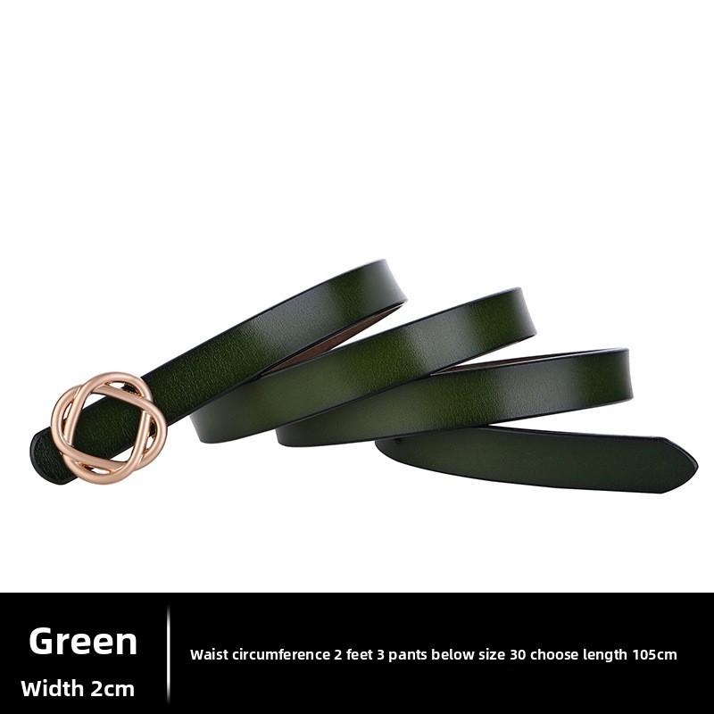 Leather Female Waist Belt With Smooth Snap Closure For Daily Outfits