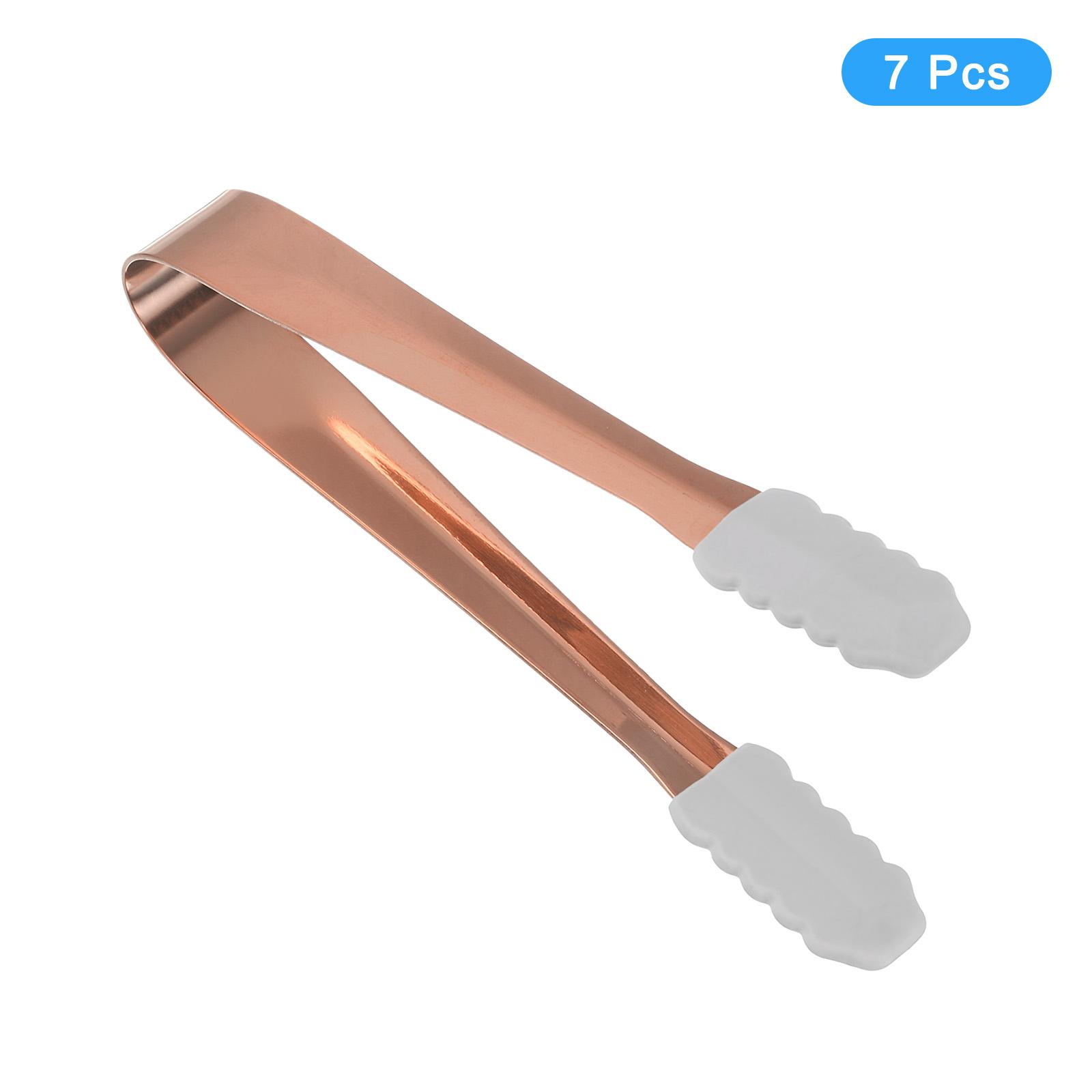 

Щипцы для сервировки 7 шт 5,3 дюйма - Щипцы для льда из нержавеющей стали с силиконовой головкой, Маленькие щипцы для закусок, сахара, десертов, бара, кафе