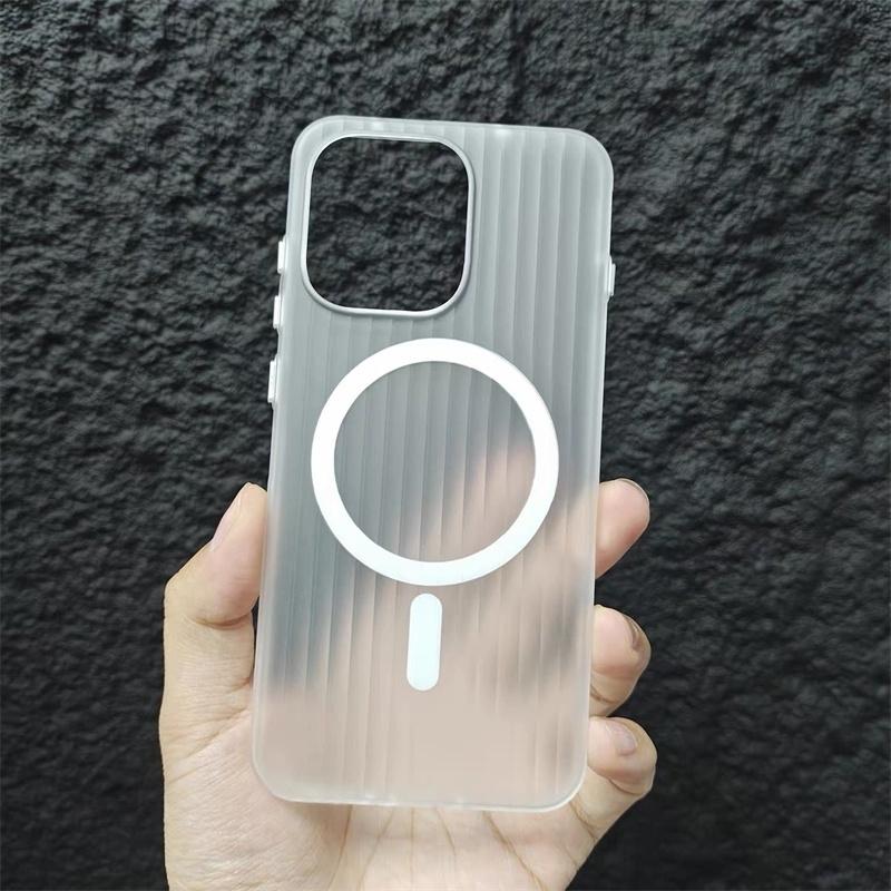 Magnetic Case For OnePlus 15 Case For MagSafe Matte Transparent Cover For OnePlus15 5G One Plus 15 Luggage Stripe Slim Shell