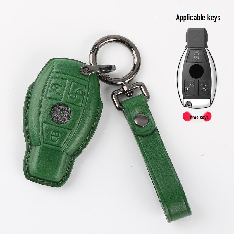 Genuine Leather Handmade Smart Car Key Case for Mercedes - Full Cover