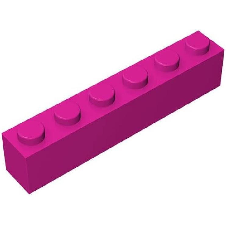 Classic Bulk Brick Block 1x6, 100 Piece Full Transparency Brick 1x6, Compatible with Lego Parts and Pieces 3009, Creative Play Set - Compatible with