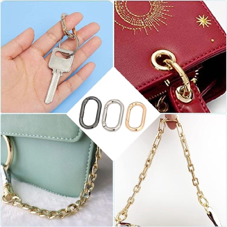 10PCS Oval Clasps Jewelry Finding Jewelry Clasps Keychain Clasp Keychain Attachments Brass Texture Perfect for Jewelry