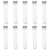 10pcs Plastic Test Tube Transparent 45ml Science Tubes with Aluminum Cover 25×140mm Burette Scientific Experiments