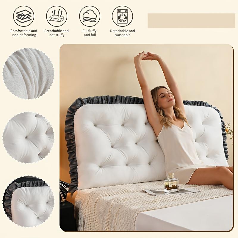 Luxurious Bedroom Crystal Velvet Backrest Pillow, Fashionable Lace Design, Soft And Skin-Friendly, Full And Elastic