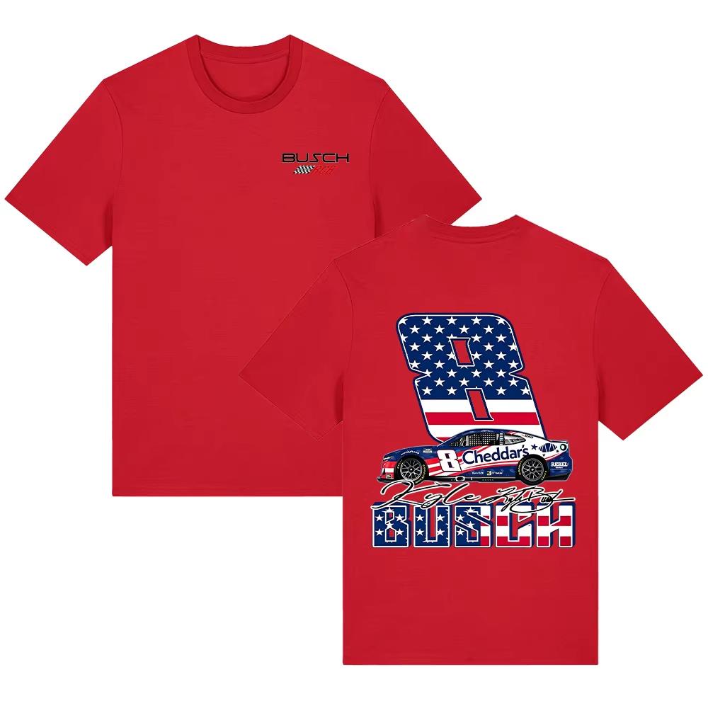 Kyle Busch 2026 Number 8 Patriotic T Shirts American Flag Racing Tee Stock Car Apparel Auto Racing Fashion Trendy Tee