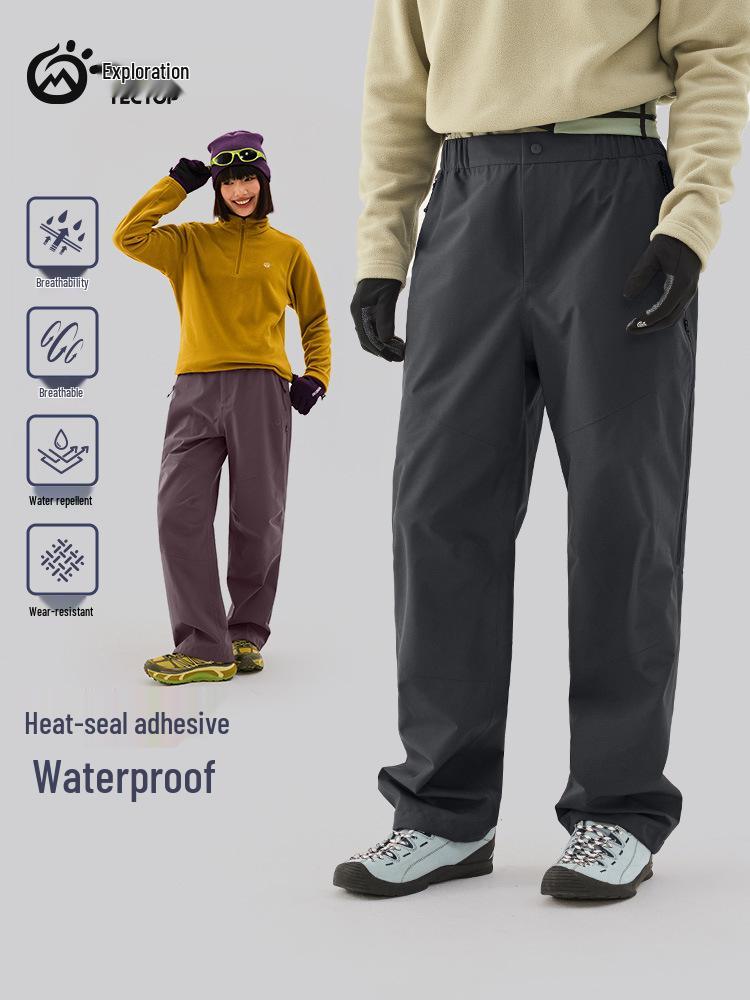 Women's 3-Layer Waterproof Windproof Hardshell Pants for Mountain Climbing In Torrential Rain, Autumn/Winter Collection.