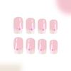 Flower Press On Nail Short Glittering Stick On Nail Glossy False Nail Set 24pcs Acrylic Nail For Various Occasion