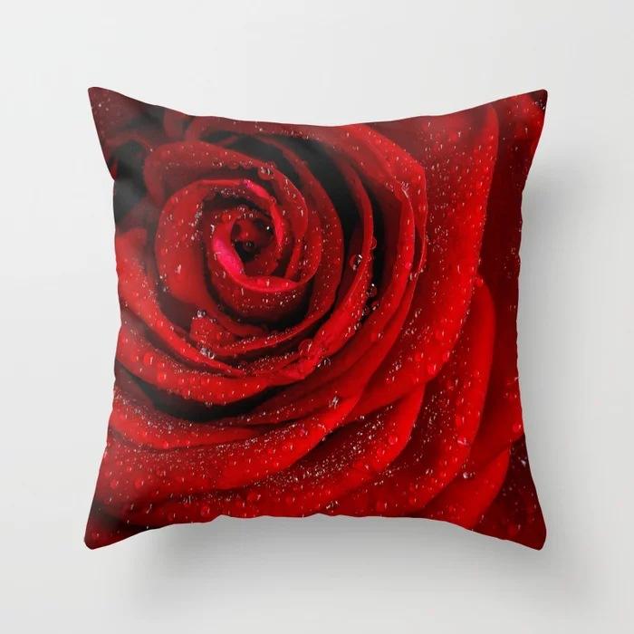 New American Rose Pillowcase Home Sofa Pillow Cushion Cover Soft