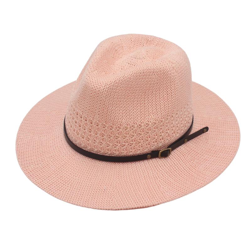 2023 Spring And Summer New Tibetan Top Hat European And American Style Couple Black Belt Woven Jazz Hat Casual Panama Hat