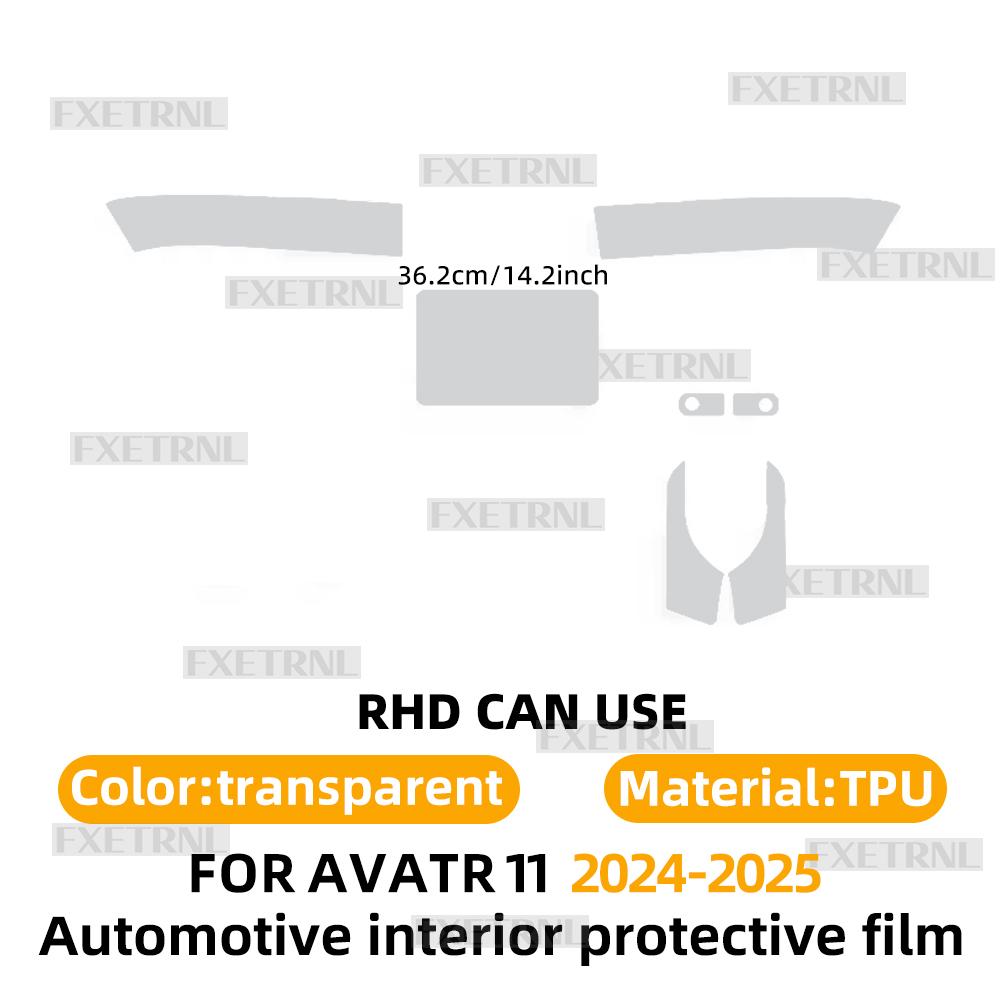 For AVATR 11 2024 2025 PPF Protection Film Accessories Interior Transparent TPU Navigation Gear Panel Center Console
