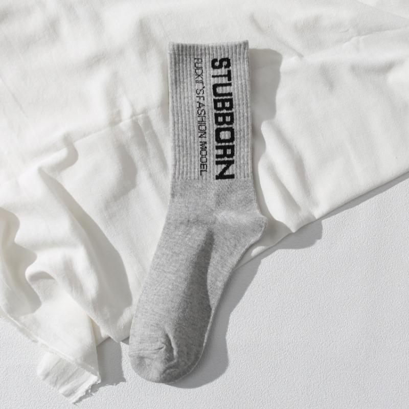 Men's Spring and Autumn Tide Sports Letter Skateboard Tube Socks
