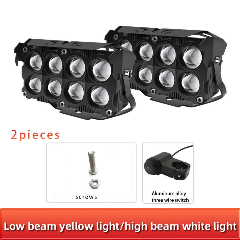 

Высокая мощность вспомогательный внедорожный 8 линз прожектор рабочие противотуманные фары 200 Вт прожектор фара дополнительный электрический дальний свет для грузовиков внедорожников 2PCS белый/жёлтый