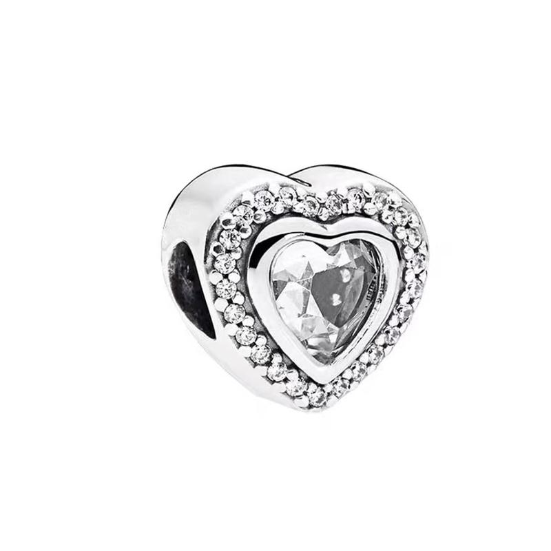 Diy Women Jewelry Gifts Sparkling Hearts Series Charms Leveled Hearts Openwork Mom&Heart Beads Fit Original Bracelet Accessories