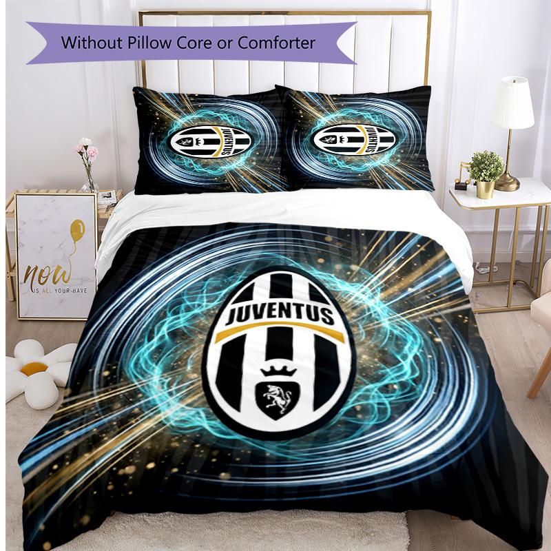 Set Biancheria da Letto 3 Pezzi con Stampa Pattern Juventus FC Morbido Delicato sulla Pelle Lavabile Copripiumino e Federe Set Stagione Unica Camera da Letto