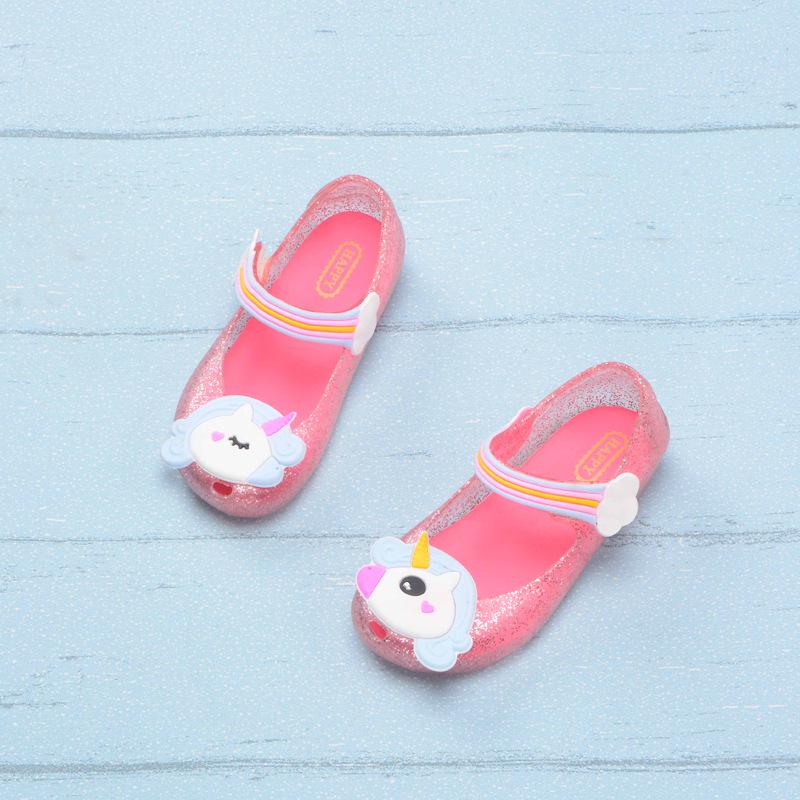 Unicorn Cartoon Jelly Beach Shoes 2025 - Cute Fashionable Toddler Shoes for Girls