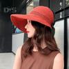 Women Summer Sun Hat Wide Brim Empty Top Hat Foldable Travel Beach Hat Outdoor Travel Sun Protection Hat