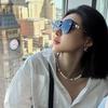 New pearl camellia light luxury polarized women's sunglasses Internet celebrity sunshade sunglasses women's light luxury high-end sunglasses women