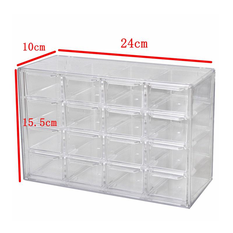 

Прозрачная коробка для хранения ювелирных бусин с девятью отделениями и выдвижными ящиками