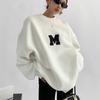 Women's Loose Embroidered Letter Round Neck Sweatshirt