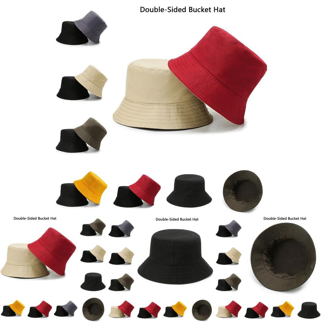 Unisex Oversize Cotton Bucket Hat For Big Head, Double Sided Design For Sun Protection And Breathability, Available In Multiple Colors