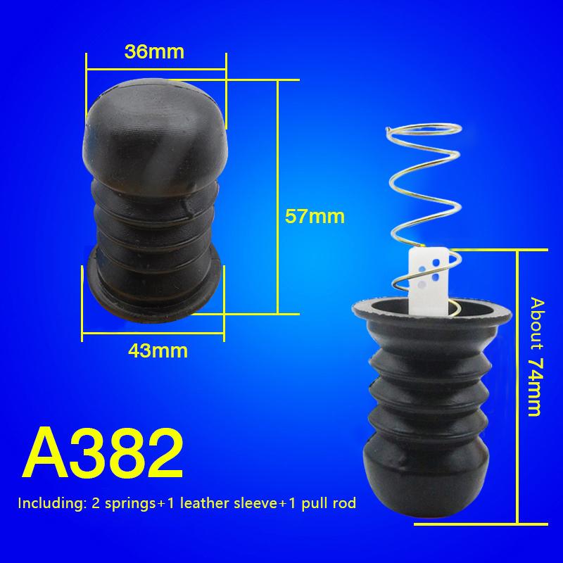 Univerzální zátka vypouštěcího ventilu pračky, vodotěsná gumová podložka, pružinové kování vypouštěcího ventilu