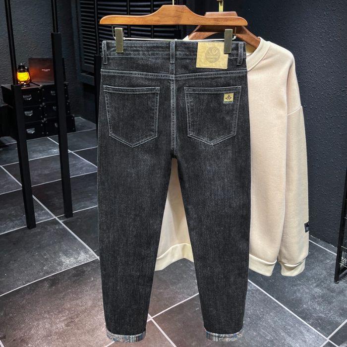Trendy Men's Jeans Elastic Slim Fit Skinny New Youth High-End Soft Slimming Versatile Long Pants