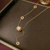 Women's Zircon-Inlaid Titanium Steel Slim Waist Necklace - Stylish & Versatile Collarbone Chain