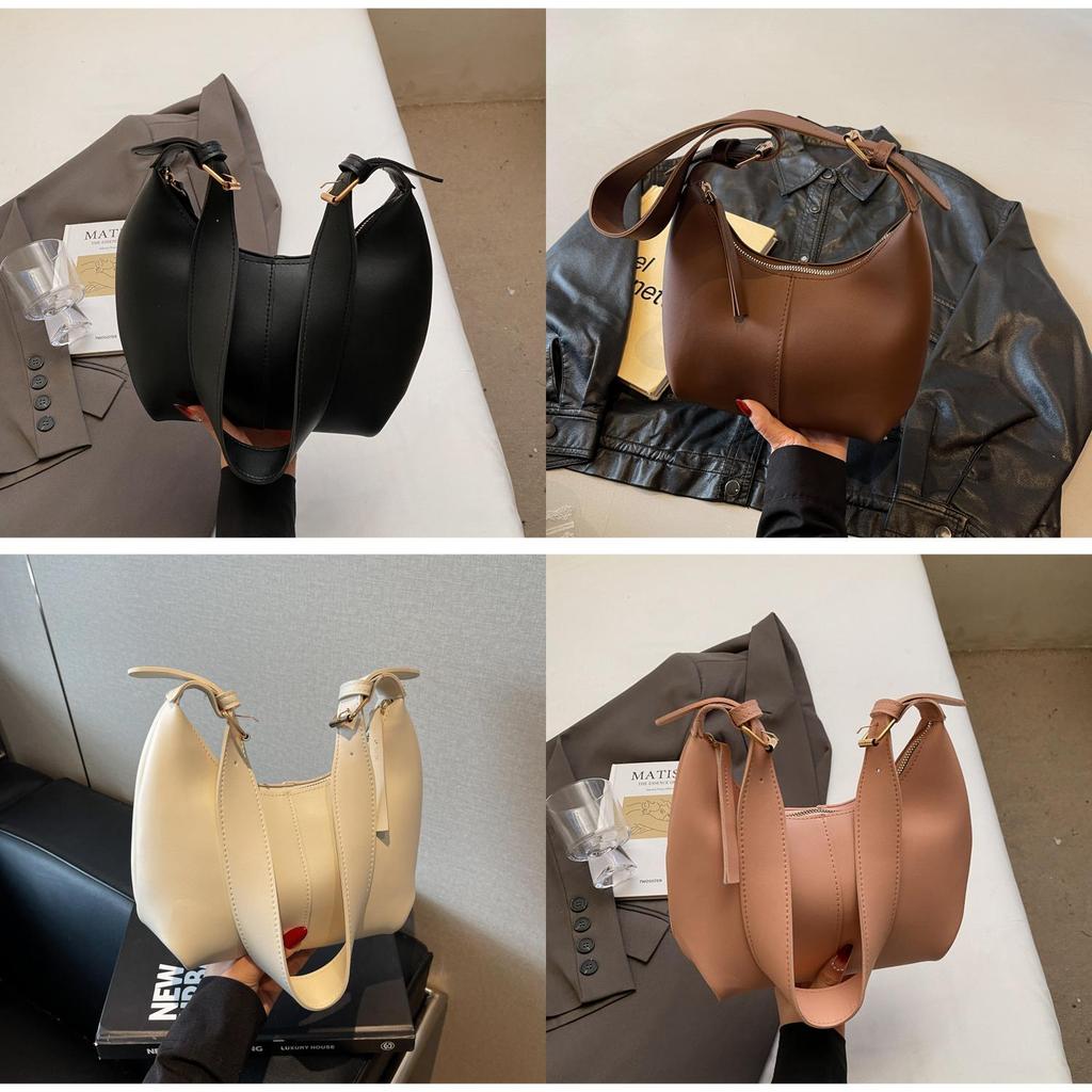 Korean Style Handheld Shoulder Bag For Women Pu Soft Leather Casual Accessory