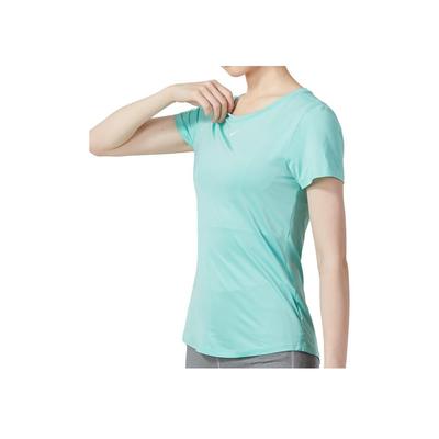 Vintage American Dopamine Print Round Neck Short Sleeve T-Shirt Women Tops Light-Blue DD0627-349